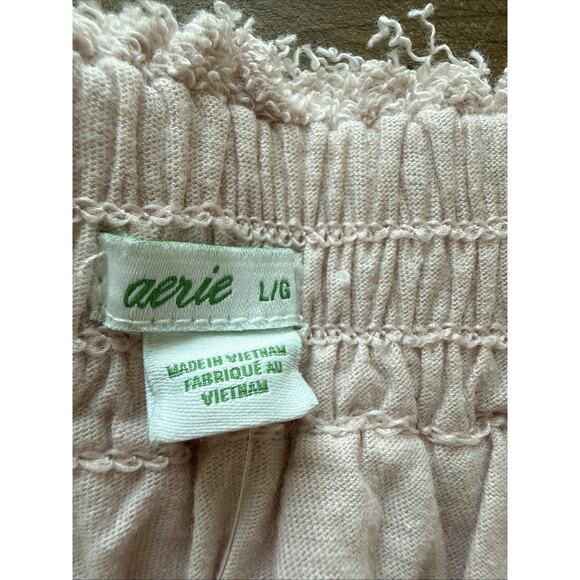 Aerie Mini Skirt Womens Large Light Pink Tiered Cottagecore Ruffle NWT Cute - Picture 2 of 8